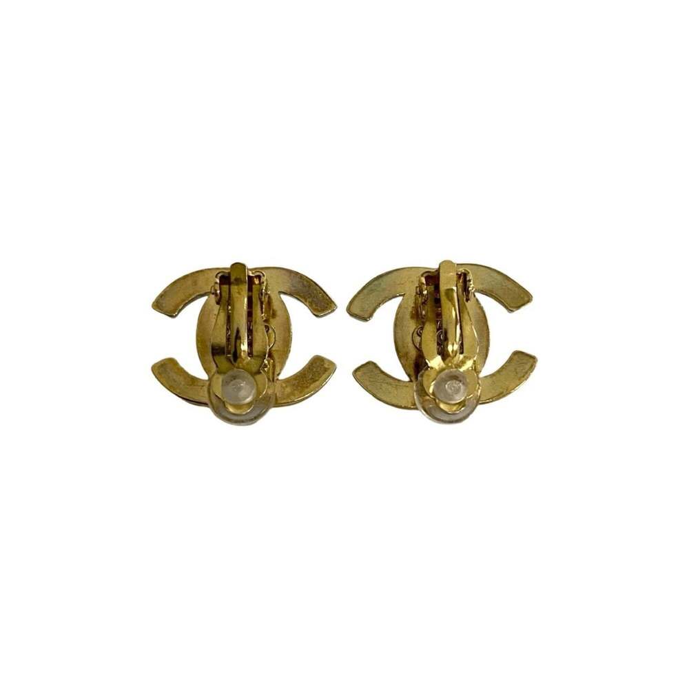 CHANEL Authentic Gold Logo Earrings - Picture 5 of 5